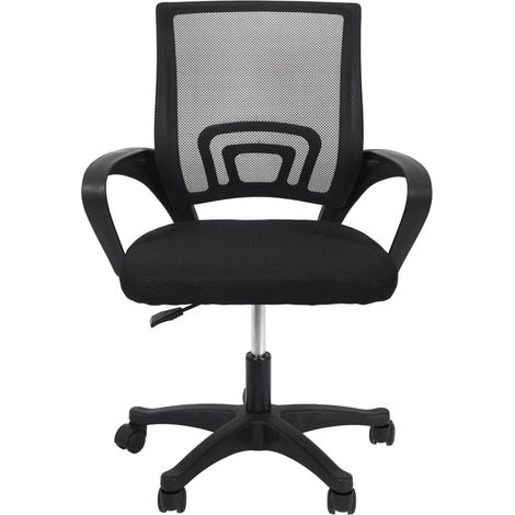 WALTER - Fauteuil de Bureau sur Roulettes Noir Tissu Mesh (1/5)