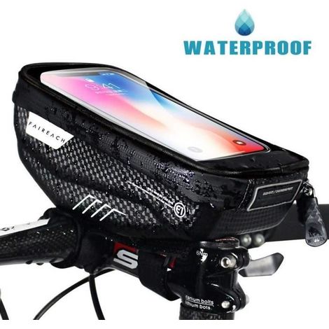 Sacoche Vélo Cadre Etanche Sacoche Guidon Vélo avec Écran Tactile, Support Vélo Téléphone Pochette du VTT Moto pour 6.5\" Smartphone (1/4)