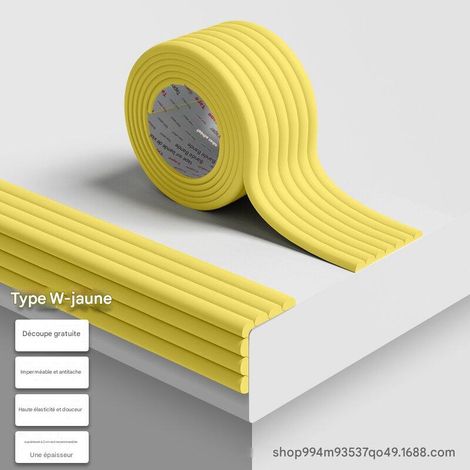 Bandes de sécurité enfant - Autocollants de sécurité pour la maison - Forme en W - Jaune vif, 5 m (1/5)
