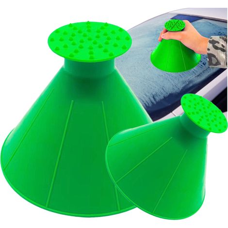 Raspador de hielo cónico para coches 2 en 1 de plástico + embudo (1/5)