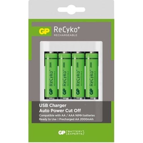 GP BATTERIE - GP U411USB210EFR-2GBW4 LADEGERÄT