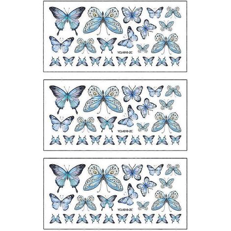 Sticker mural papillon bleu, sticker papillon pour chambre à coucher (1/5)