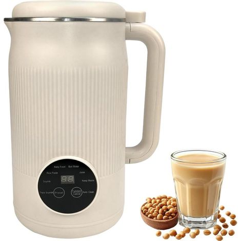 Fabricant de lait de soja 1200 ml, machine à lait de noix 8 modes, machine à lait d'amande automatique avec démarrage à retard/maintien au chaud/auto-nettoyage, préparation de lait maison pour soja (1/5)