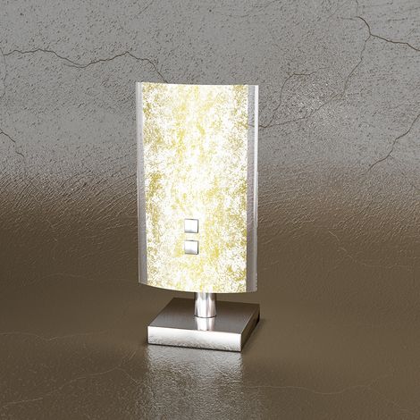 Abatjour Contemporaneo Shadow Metallo Bianco Vetro Foglia Oro 1 Luce G9 (1/3)
