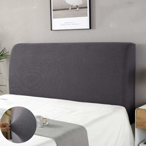 Bettkopfteilbezug, Kopfteilschutzbezug, waschbar, staubdicht, 360°-Komplettpaket, Grau, 180 cm, geeignet für 170–190 cm große Kopfteile – -INHHUB