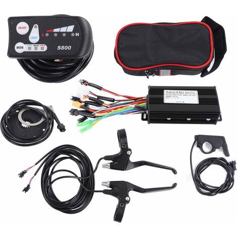 Kit de contrôleur pour vélo électrique 24 V, 36 V et 48 V, 26 A, 3 modes, avec écran S800, poignée de frein et accélérateur au pouce. (1/5)