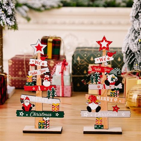 Dekorativer DIY-Weihnachtsbaum aus Holz für Büro, Wohnzimmer, Schlafzimmer oder als Geschenk (1/4)