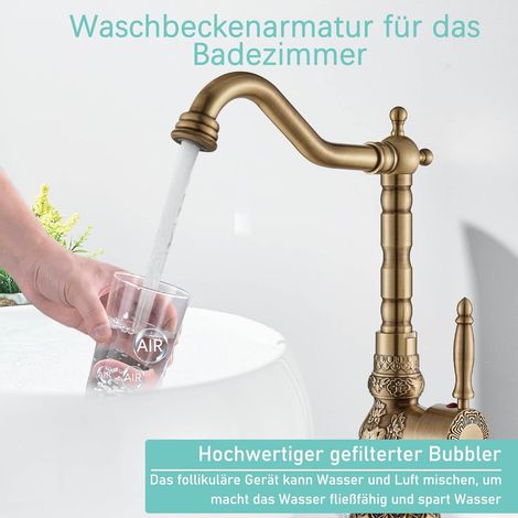 Version F du mitigeur rétro – Laiton massif, bec orientable – Parfait pour installation traditionnelle