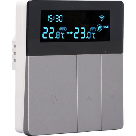 Thermostat intelligent 3A avec écran LCD couleur, haute précision, programmable, pour chauffe-eau domestique et centres commerciaux, AC90-240V, gris, sans Wi-Fi (1/5)