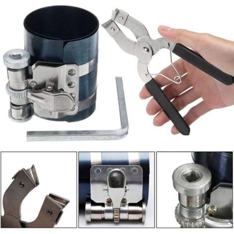 Kit Démontage Piston - Compresseur Et Pince Réglable Pour Segments De Piston - 1,2 À 6,4 Mm - 53 À 175 Mm (1/4)