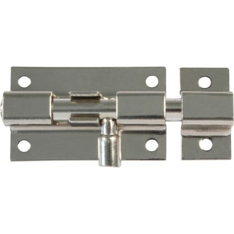 AMIG pasador 390-30 niquelado caja 20 , Pasador cerrojillo niquelado. Medidas: 30x27.5mm. Incluye puente. No incluye tornillos. (1/2)