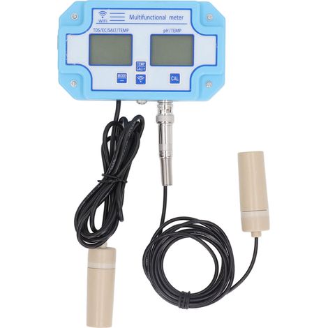 3-in-1 Digitaler Wasserqualitätstester: pH-Wert, Temperatur und Salzgehalt, übersichtliches Display, Messgerät für Aquarium und Schwimmbad (1/5)