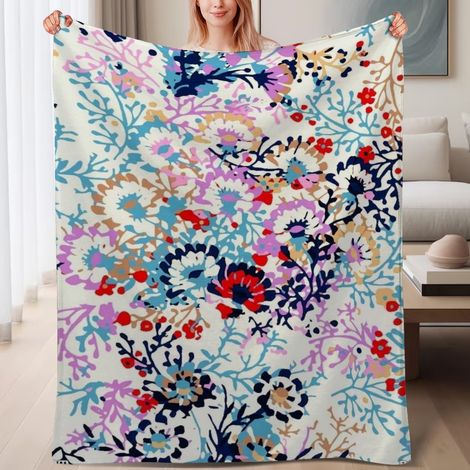 Couverture de lit en polaire, jeté doux et chaud de printemps, légère et luxueuse en microfibre de polyester, décoration intérieure, ajout élégant à la décoration intérieure, cadeau pour lui elle,6080 (1/4)