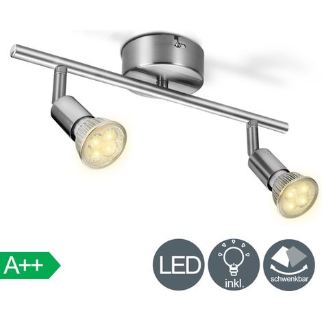 SWANEW Lampada a soffitto a LED 2x rotabile girevole a 2 fiame tra cui lampade da 4W GU10 320 Spotlight a soffitto lume White caldo bianco (1/5)