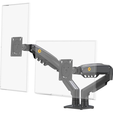 Support de Bureau orientable avec Ressort à gaz pour Deux écrans PC LCD LED 17-32 Pouces jusqu'à 2x9 kg (1/5)