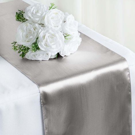 Runner De Table - Satin - 30 X 275 Cm - Pour Mariage Réception Fête - 1 Pièce (1/4)
