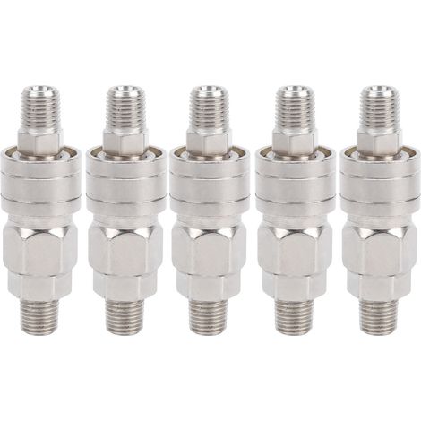 Raccord Pneumatique Auto-Bloquant Rapide, 1 Set SM20+PM20, Accessoires Connexion Air Comprimé, Raccord Rapide Mâle/Femelle 1/4, Pour Tuyaux Pneumatiques (1/5)