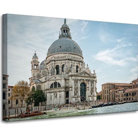 Leinwandgemälde Architektur Bibliothek 90x60 cm Italien Europa Stil Barock