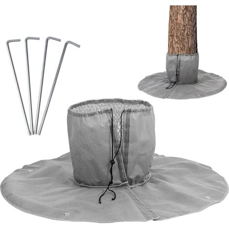 Winter Palm Tree Root Protector & Trunk Warmer - Heavy Duty 3-Layer Insulated Freeze Guard - Anti-Frost Plant Jacket with Ground Spikes (Gray) (1/5)