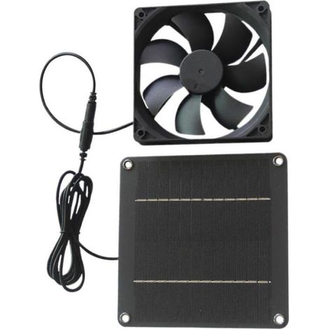Ventilateur Solaire - 20 W - Étanche - Pour Poulailler Abri Chenil Étable Garage Pergola Serre - Toit Maison - 1 Pièce (1/5)