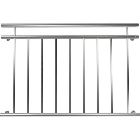 Balcone Ringhiera Finestra in acciaio inox Griglia Francese Balcone Argento V2A 90x128cm (1/5)