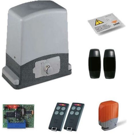 Kit de motorisation 230V, SLEVO 600 pour portail coulissant max 600Kg, téléco, cellules, lampe .. CARDIN (1/2)