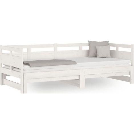 Maison Exclusive - Sofá cama extraíble sin colchón blanco 2x(90x2