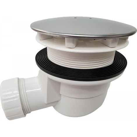 Bonde horizontale / Siphon pour receveur de douche Ø 90 Inox (1/4)