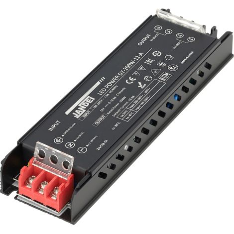 Jandei - Transformador 12VDC 200W 16,6A IP20 Compacto