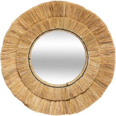 Miroir Rond en Raphia 57 cm - SILUMEN (1/3)