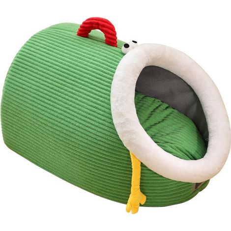 Cat Cave, Fermé pour Chat,Design Mignon avec Ouverture Maison Douce et Chaume avec Coussin Amovible Lavable, pour Petit Animal Chiot Chaton en Hiver Dodo Intérieur (1/5)