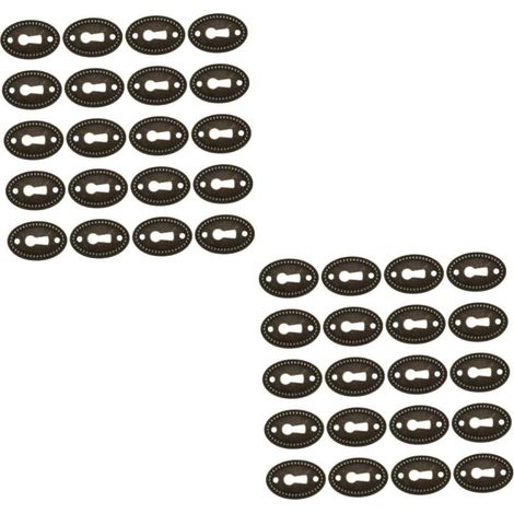 Uonlytech Lot de 40 cache-serrure ovales estampés, finition (1/5)