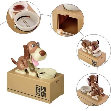Piggy Bank - WINKEE - Coin Eating Dog - Plastic - Round - Child
