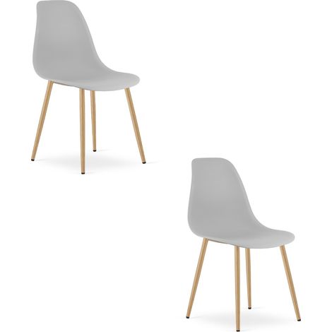 Set di 2 sedie scandinave WAT in polipropilene grigio (1/5)