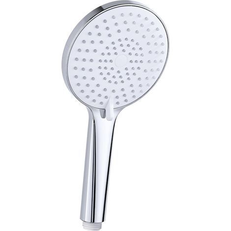 Pommeau de douche haute pression Douchette à main avec 3 modes de jet, pommeau de douche rond (Φ120 mm), pommeau de douche haute pression, pommeau de douche à économie d'eau, chromé (1/5)