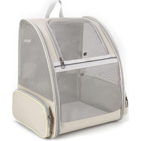Sac de Transport pour Chats Petits Chiens 7.5kg, Sac à Dos en Filet Respirant pour Petit Animaux, Pliable Spacieux avec Matelas en Peluche Amovible, Panier pour Voyage on Train Voiture Avion (1/5)