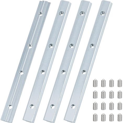 Lot de 4 connecteurs de Rail, rainure 8 30 × 30, connecteur de Profil en Aluminium M6, connecteur de Profil de 180 mm, Profil de Tige en Acier au Carbone galvanisé, Profil de Jambe de Force po (1/5)