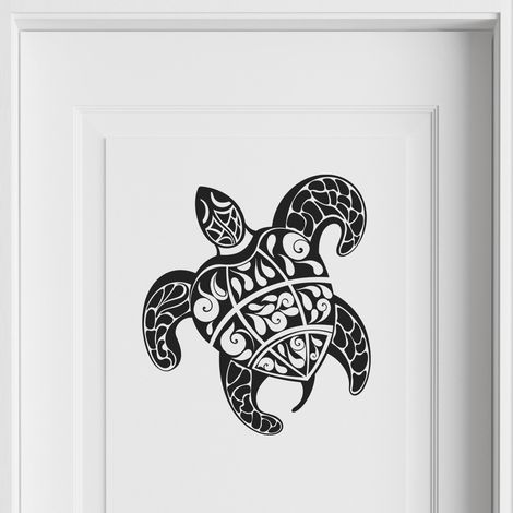 Sticker Mural - Tortue de mer - 17x19 cm - Noir (1/3)