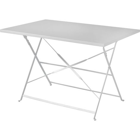 Tavolo da giardino pieghevole rettangolare 110 x 70 centimetri avorio (1/4)