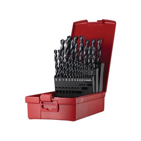 Juego de brocas helicoidales A190 DIN 338 Tipo N D.1/16-1/2 "x1/64" HSS 29 piezas. Estuche de plástico DORMER (1/2)