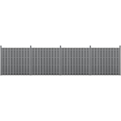 Recinzione in WPC per Giardino Staccionata a Doppia Faccia Steccato Alto 185 cm Lungo 747 cm Grigio NEU.HOLZ (1/5)