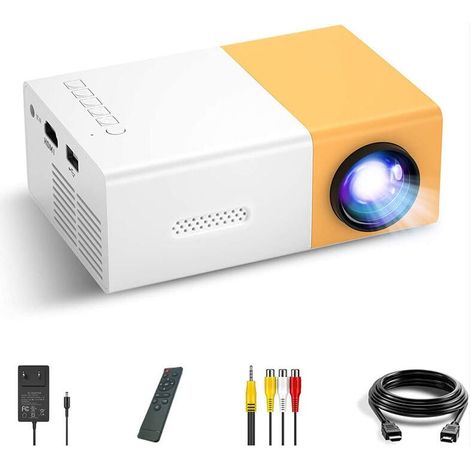 Mini-LED-Projektor, tragbarer Filmprojektor, kompatibel mit 1080p, Geschenk für Kinder, kompatibel mit Smartphones, PS4 und Firestick. (1/4)