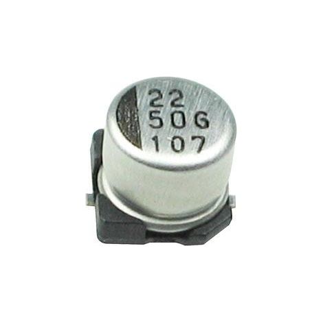 Condensador Electrolitico SMD 2,2uF 50Vdc Medidas 4x5,3mm