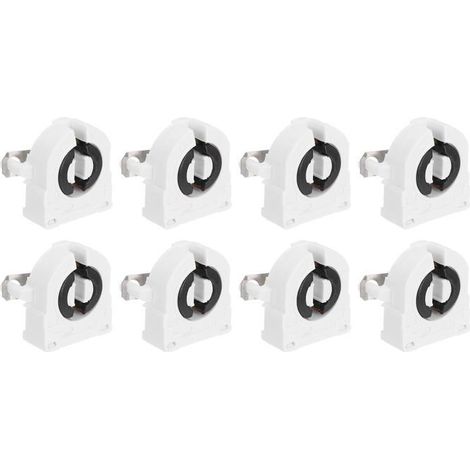 Douille T8 Lot de 8 Polycarbonate blanc Culot G13 intégré Bureau et maison 32,6 mm (1/5)