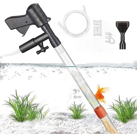 GARRYFIZH Aspirateur d'aquarium 5 en 1, nettoyeur de gravier, outils de nettoyage d'aquarium