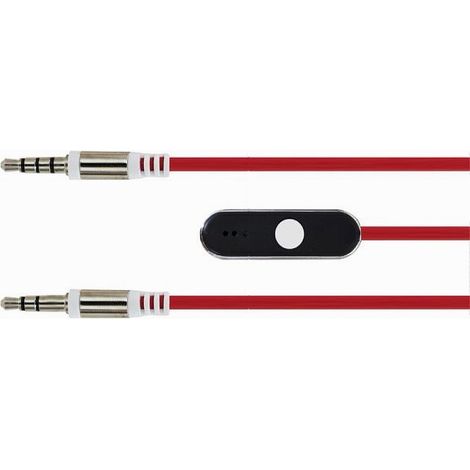 Câble Audio Stéréo Auxiliaire 3,5 Mm Avec Microphone Intégré Pour Smartphone 1 M Maxtech Aux-m1m (1/4)
