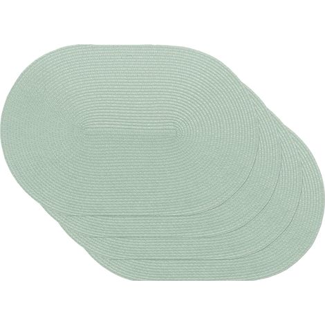 Lot de 4 sets de table ovales pour salle à manger Vert 30 x 45 cm (1/5)