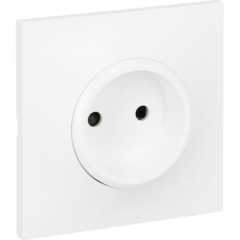 Prise 2 Pôles sans Terre 16A Blanche Neptune LEGRAND 091355