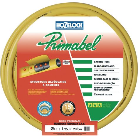 Tuyau d'arrosage souple multicouche d15 mm x 25 m - jaune - Tricoflex - 116381