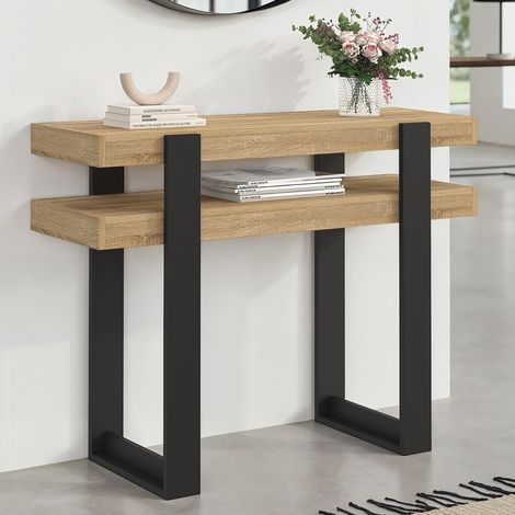 Consola doble PHOENIX de madera y negro